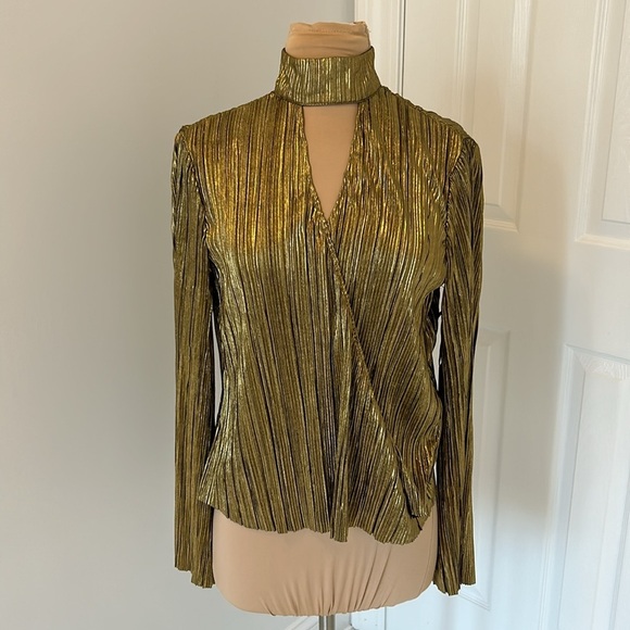 House of Harlow 1960 x Revolve Gold Lame Lynn Blouse - Picture 3 of 11